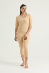 Skin Women Thermal 3 Quater Shirt