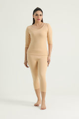 Skin Women Thermal 3 Quater Shirt