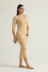 Skin Women Thermal 3 Quater Shirt