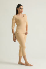 Skin Women Thermal 3 Quater Shirt