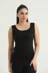 Black Women Thermal Tank Top