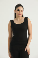 Black Women Thermal Tank Top