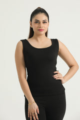 Black Women Thermal Tank Top