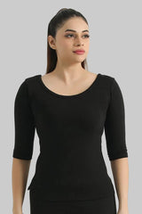Black Women Thermal 3 Quater Shirt