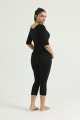 Black Women Thermal 3 Quater Shirt