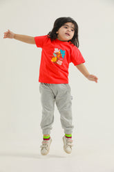 Block Floral Print (Red)