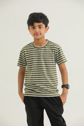 Striper T-Shirt (White / Green)