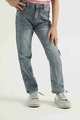 Blue Faded Denim Pants