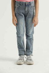 Blue Faded Denim Pants