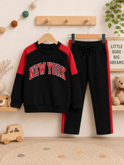 New York Co-ord Set – Black & Red Color