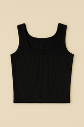 Black Women Thermal Tank Top