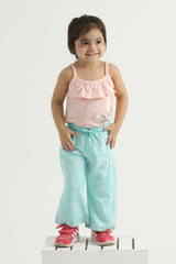 Sea Green Printed Trousers