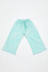 Sea Green Printed Trousers