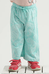 Sea Green Printed Trousers