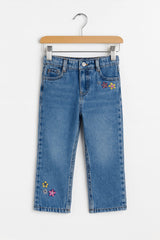 Blue embroided Kids denim jeans