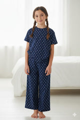 Girls Navy Geometric Print Co-ord Set