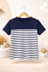 Navy Coast Stripe Kids summer t shirt