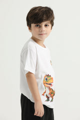 Kids’ Wild Dino Graphic T-Shirt – White