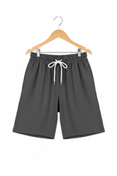 Boys Charcoal Mesh Shorts 3D Hanger Shot