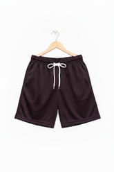 Dark Maroon Mesh Shorts 3D Hanger with Drawcord