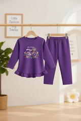 Final 2:3 product listing image of the purple girls’ outfit
