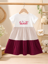 Sweet 3-Tier Girls Frock — White, Beige & Burgundy