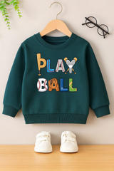 Green play ball kids sweatshirt