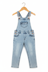Kids Denim Dungaree on Wooden Hanger