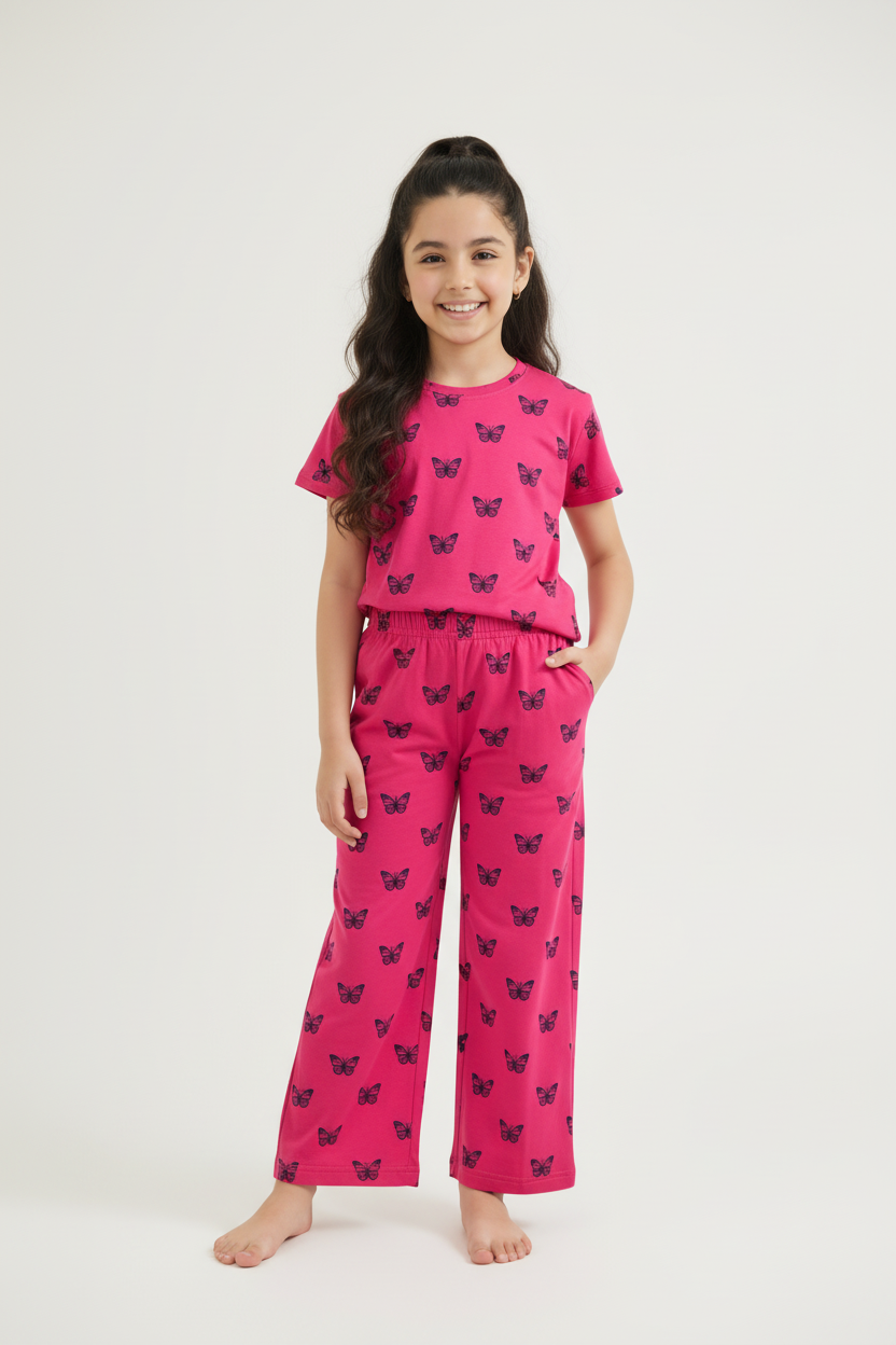 Model in Actual Pink Butterfly Set