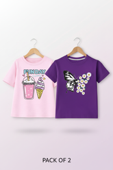 Pack of 2 Girls T-Shirts - Optimized Framing