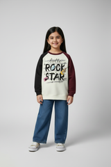 Pakistani Girl Model - Little Rock Star Sweatshirt Wide Leg Denim