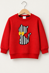 Premium hanging image of the red cat sweatshirt only