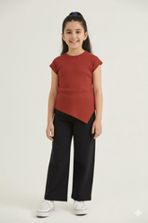 Rust Red Top - Ponytail Model