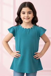 Teal Pearl Top - Model Photo