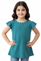 Teal Pearl Top – White BG
