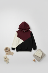 Tri-Color Colorblock Kids Hoodie – Bold, Tight Crop