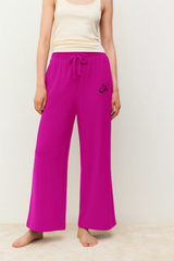 Pink Wide-Leg Women Trouser