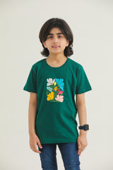 Block Floral Print(Dk Green)
