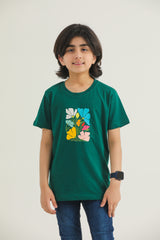 Block Floral Print(Dk Green)