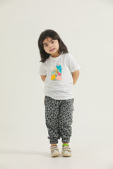 Block Floral Print(White)