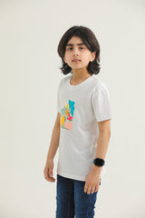 Block Floral Print(White)