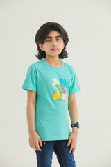 Block Floral Print(Sky Blue)