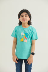 Block Floral Print(Sky Blue)