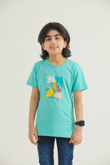 Block Floral Print(Sky Blue)