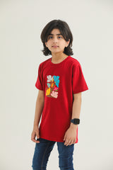 Block Floral Print(Maroon)