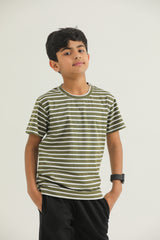 Striper T-Shirt (White / Green)
