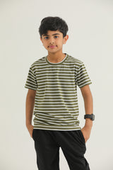 Striper T-Shirt (White / Green)