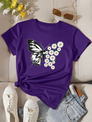 Purple butterfly kids summer t shirt