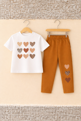 Hearts girl kids tshirt & trouser