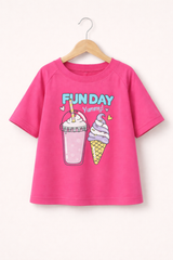 Bright pink "Fun Day" T-shirt